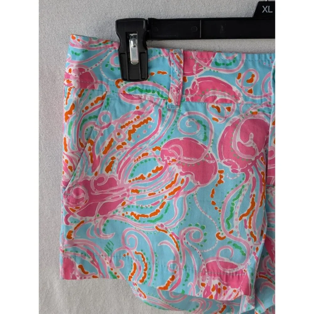 Lilly Pulitzer Walsh Short Jellyfish Design Pink and Blue Women's Size 4 - Picture 2 of 9